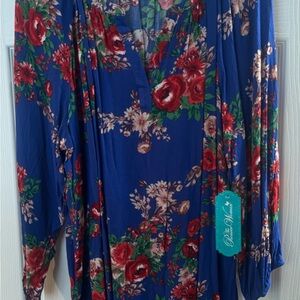 The Pioneer Woman Blue Floral Blouse